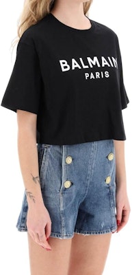 (W) 巴尔曼 黑色字母印花短袖圆领T恤 BF1EE020BB02-BDS Shop (W) 巴尔曼 黑色字母印花短袖圆领T恤 BF1EE020BB02-BDS
