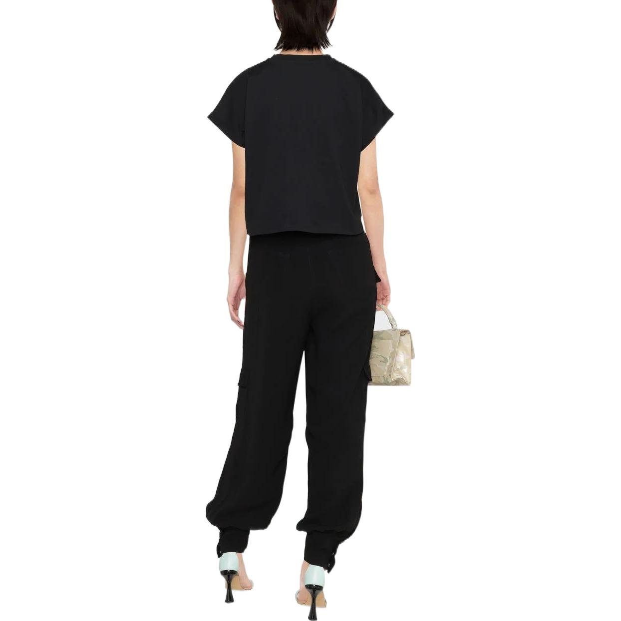 Shop (W) 巴尔曼 黑色短款T恤带立体徽标设计. YF1EE005BB01-EAB