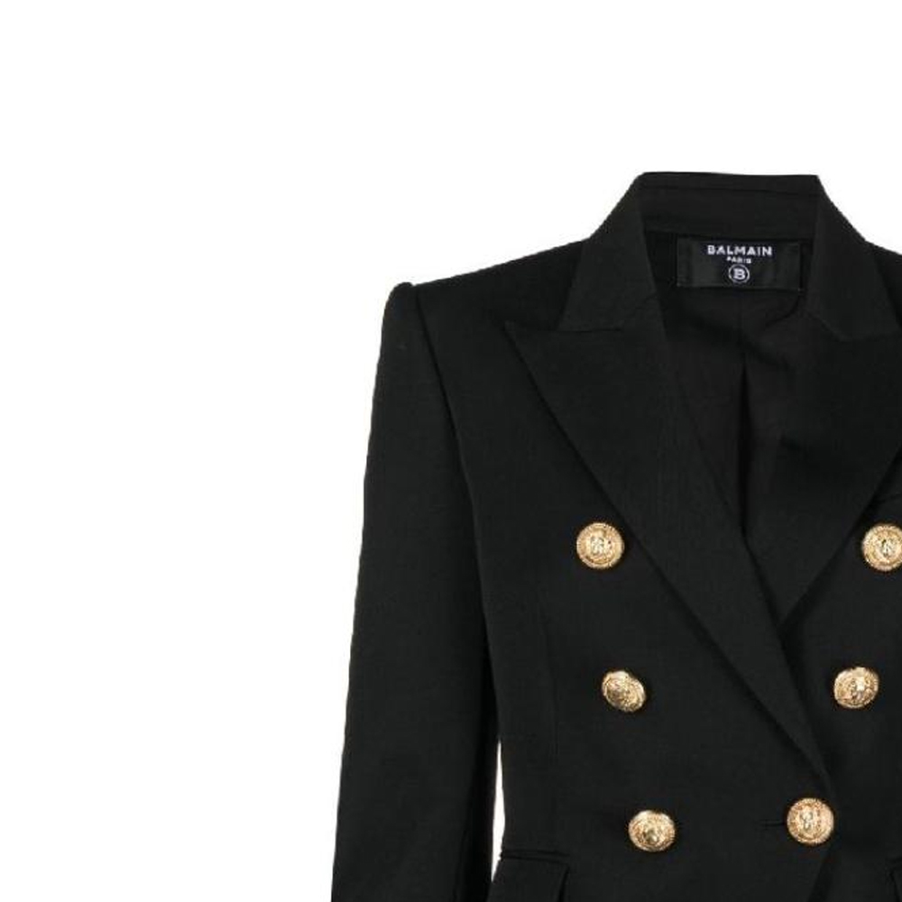 Details for (W) 巴尔曼黑色双排扣长袖西装外套. BF1SG008-WB08-0PA
