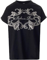 (Women) BALMAIN Black Graphic Print Short Sleeve T-Shirt. CF1EF010-GD30-EDK (Women) BALMAIN Black Graphic Print Short Sleeve T-Shirt. CF1EF010-GD30-EDK