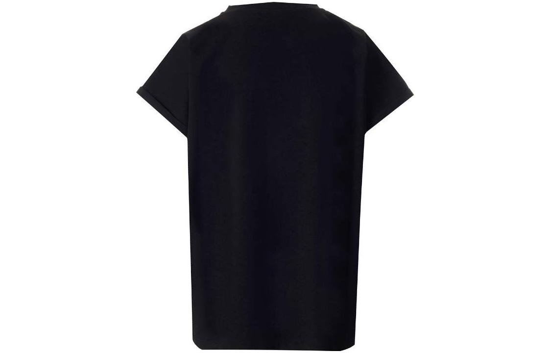 Lookbook (W) BALMAIN 黑色圖案印花短袖T恤 CF1EF010-GD30-EDK