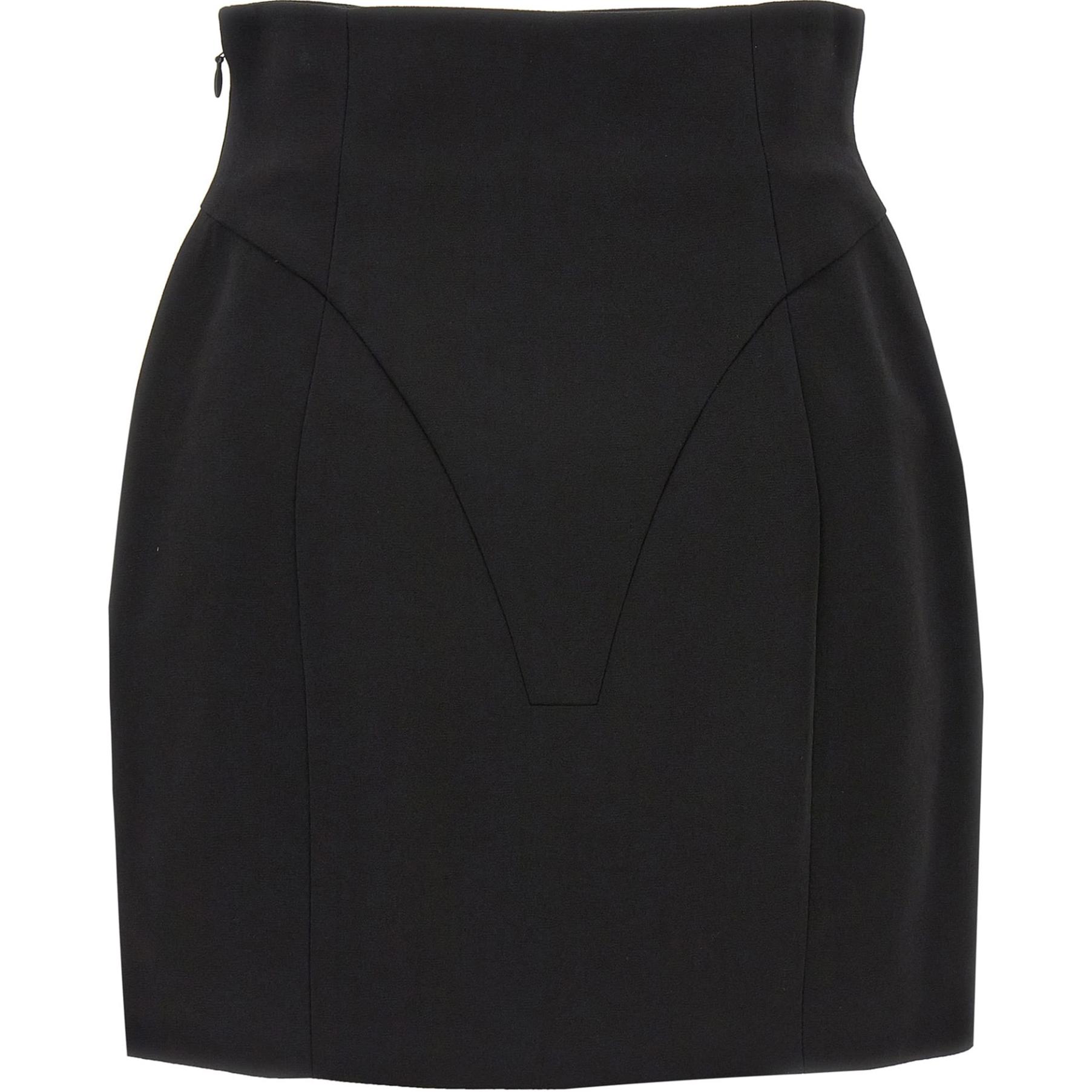 Lookbook (W) 巴尔曼 黑色高腰修身拉链休闲短裙 DF1LA465-VB00-0PA