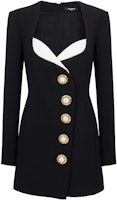 (Women) BALMAIN Black Long Sleeve Contrast Button Zip Detail Dress. BF0R9073-WB86-EAB (Women) BALMAIN Black Long Sleeve Contrast Button Zip Detail Dress. BF0R9073-WB86-EAB