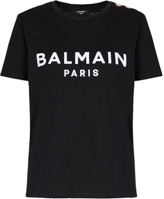 (Women) BALMAIN Black Loose Fit Letter Logo Print Crew Neck T-Shirt. BF1EF005BB02EAB Buy (Women) BALMAIN Black Loose Fit Letter Logo Print Crew Neck T-Shirt. BF1EF005BB02EAB