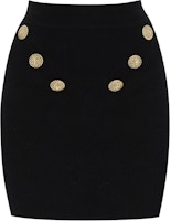 (Women) BALMAIN Black Low Waist Slim Fit Zipper Casual Mini Skirt DF1LB290-KB07-0PA (Women) BALMAIN Black Low Waist Slim Fit Zipper Casual Mini Skirt DF1LB290-KB07-0PA