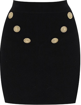 (W) 巴尔曼 黑色低腰修身拉链休闲迷你裙 DF1LB290-KB07-0PA Buy (W) 巴尔曼 黑色低腰修身拉链休闲迷你裙 DF1LB290-KB07-0PA