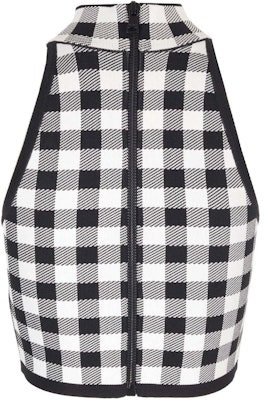 (Women) BALMAIN Black Plaid Slim-Fit Sleeveless Single-Breasted Vest CF1AB018-KF51-EAB Lookbook (Women) BALMAIN Black Plaid Slim-Fit Sleeveless Single-Breasted Vest CF1AB018-KF51-EAB