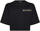 Buy (W) 발망 블랙 레터 프린트 크롭 반팔 티셔츠. CF1EE020-BC61-EAD
