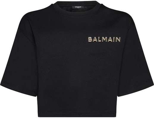 (W) 발망 블랙 레터 프린트 크롭 반팔 티셔츠. CF1EE020-BC61-EAD Order (W) 발망 블랙 레터 프린트 크롭 반팔 티셔츠. CF1EE020-BC61-EAD