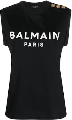 (W) BALMAIN 黑色無袖T恤帶標誌印花設計 CF1ED001-BB02-EAB Buy (W) BALMAIN 黑色無袖T恤帶標誌印花設計 CF1ED001-BB02-EAB