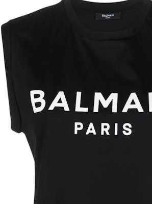 (W) BALMAIN 黑色無袖T恤帶標誌印花設計 CF1ED001-BB02-EAB Purchase (W) BALMAIN 黑色無袖T恤帶標誌印花設計 CF1ED001-BB02-EAB
