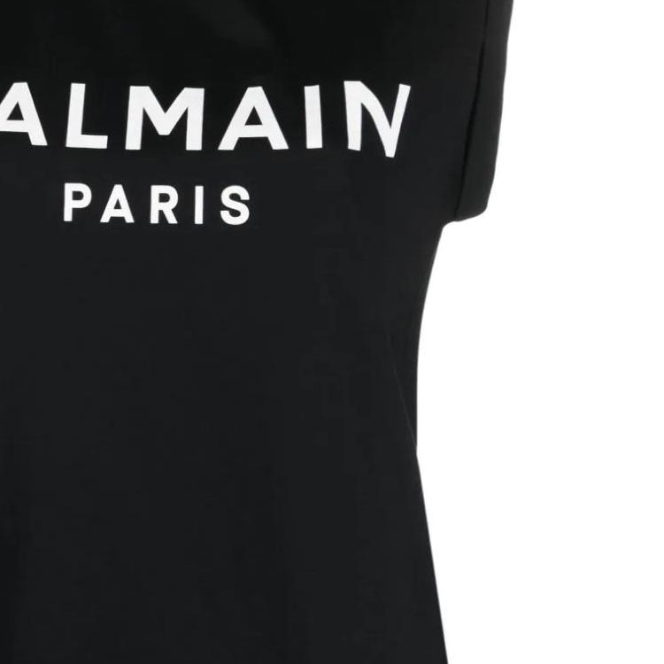 Sizing (W) BALMAIN 黑色無袖T恤帶標誌印花設計 CF1ED001-BB02-EAB