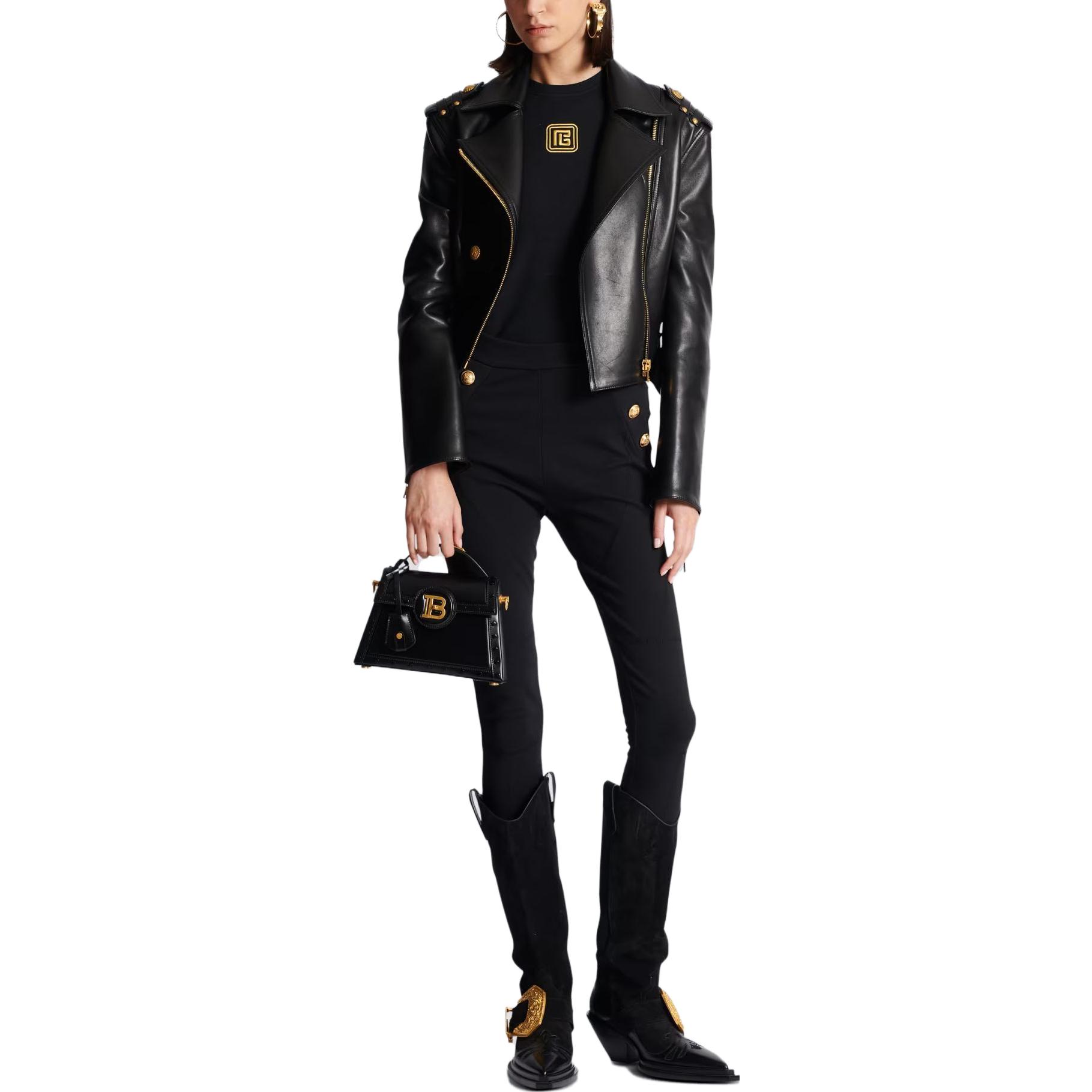 Lookbook (W) BALMAIN 黑色無袖背心 Pb 刺繡設計 CF1EB045-BC49-EAD