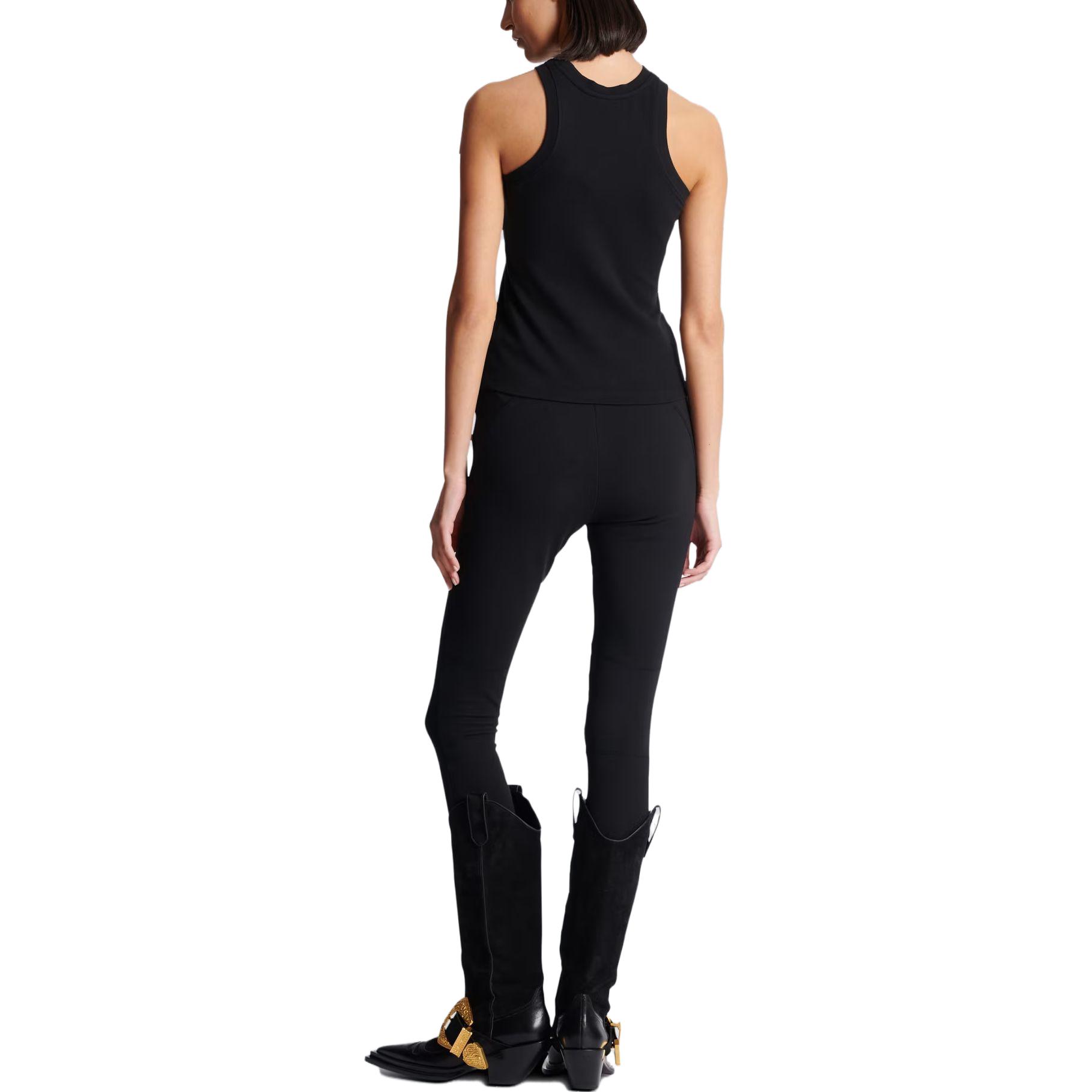 Shop (W) BALMAIN 黑色無袖背心 Pb 刺繡設計 CF1EB045-BC49-EAD