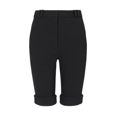 (Women) BALMAIN Black Slim-Fit Elastic Waist Casual Shorts. CF0PB205WB860PA
