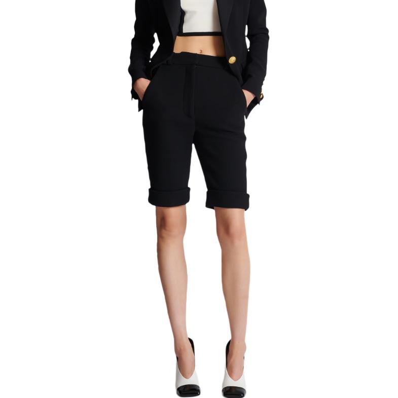 Shop (W) BALMAIN 黑色修身彈性腰休閒短褲 CF0PB205WB860PA