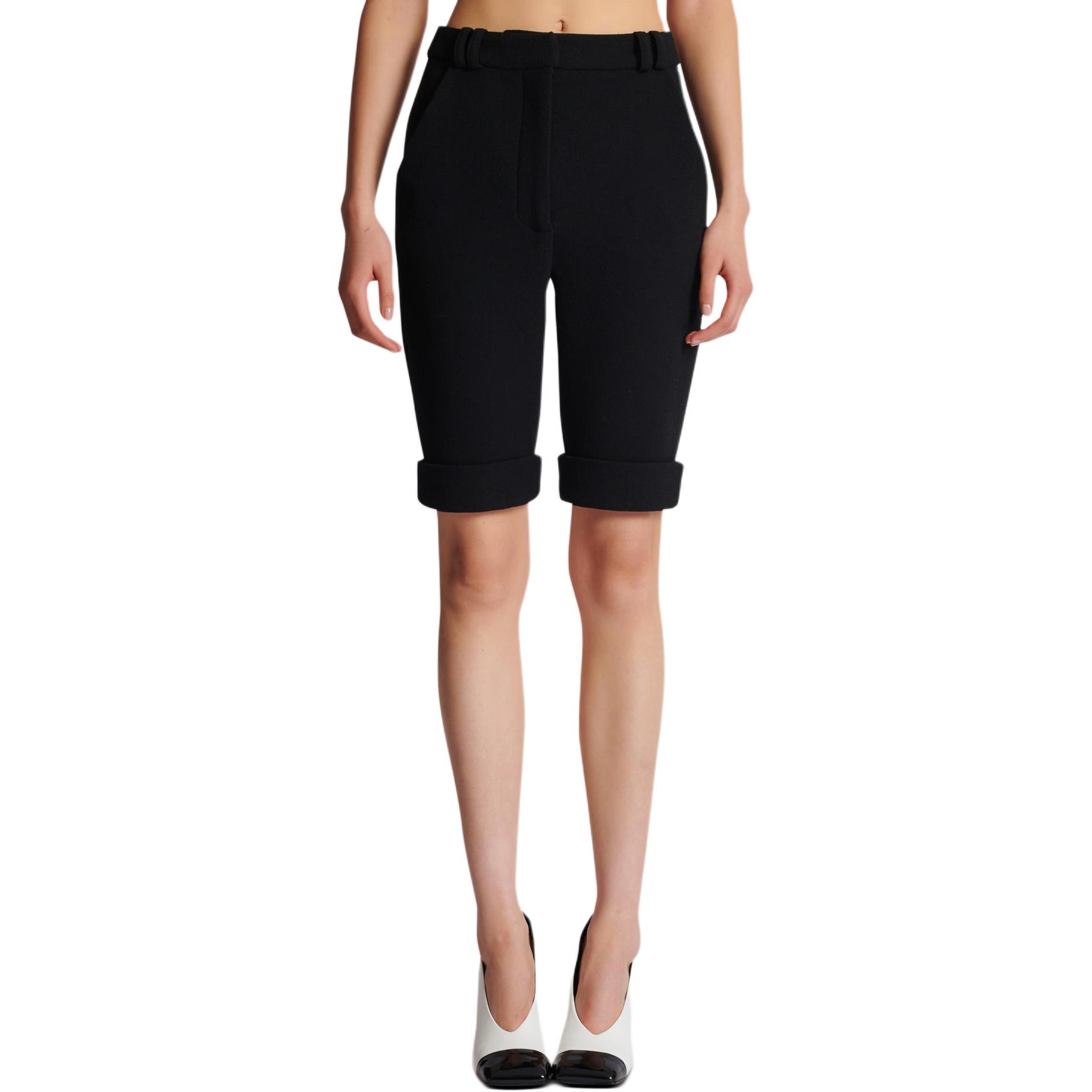 Purchase (W) BALMAIN 黑色修身彈性腰休閒短褲 CF0PB205WB860PA