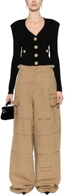 (W) BALMAIN Hitam Kardiigan Leher-V Lengan Panjang Sweater CF1KL007-KB07-0PA Lookbook (W) BALMAIN Hitam Kardiigan Leher-V Lengan Panjang Sweater CF1KL007-KB07-0PA