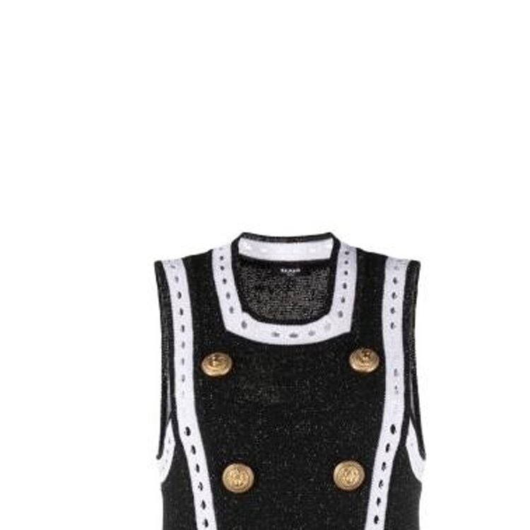 Details for (W) 巴尔曼黑色条纹纽扣针织无袖迷你连衣裙. BF1R5595-KE74-EHQ