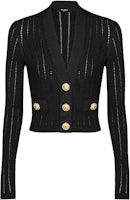 (Women) Balmain Black V-Neck Long Sleeve Knit Cardigan. BF1KL018KE180PA (Women) Balmain Black V-Neck Long Sleeve Knit Cardigan. BF1KL018KE180PA