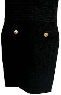 (W) 巴尔曼 黑色V领修身短袖连衣裙 CF0R6032-KF24-0PA Shop (W) 巴尔曼 黑色V领修身短袖连衣裙 CF0R6032-KF24-0PA