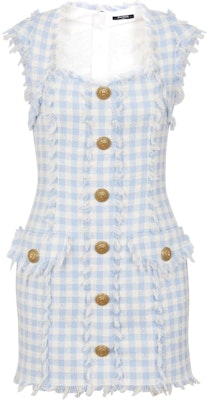 (W) 巴尔曼 蓝色格纹无袖迷你连衣裙 CF1R5019-CE70-SLJ Order (W) 巴尔曼 蓝色格纹无袖迷你连衣裙 CF1R5019-CE70-SLJ