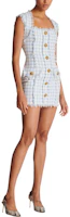 Purchase (Women) BALMAIN Blue Check Print Sleeveless Mini Dress CF1R5019-CE70-SLJ