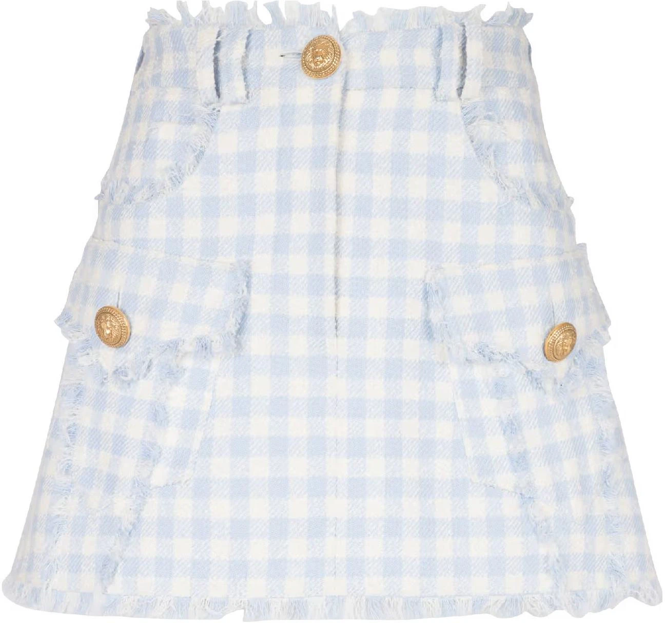 women-balmain-blue-plaid-zipper-short-casual-skirt-cf-1-la-375-ce-70-slj