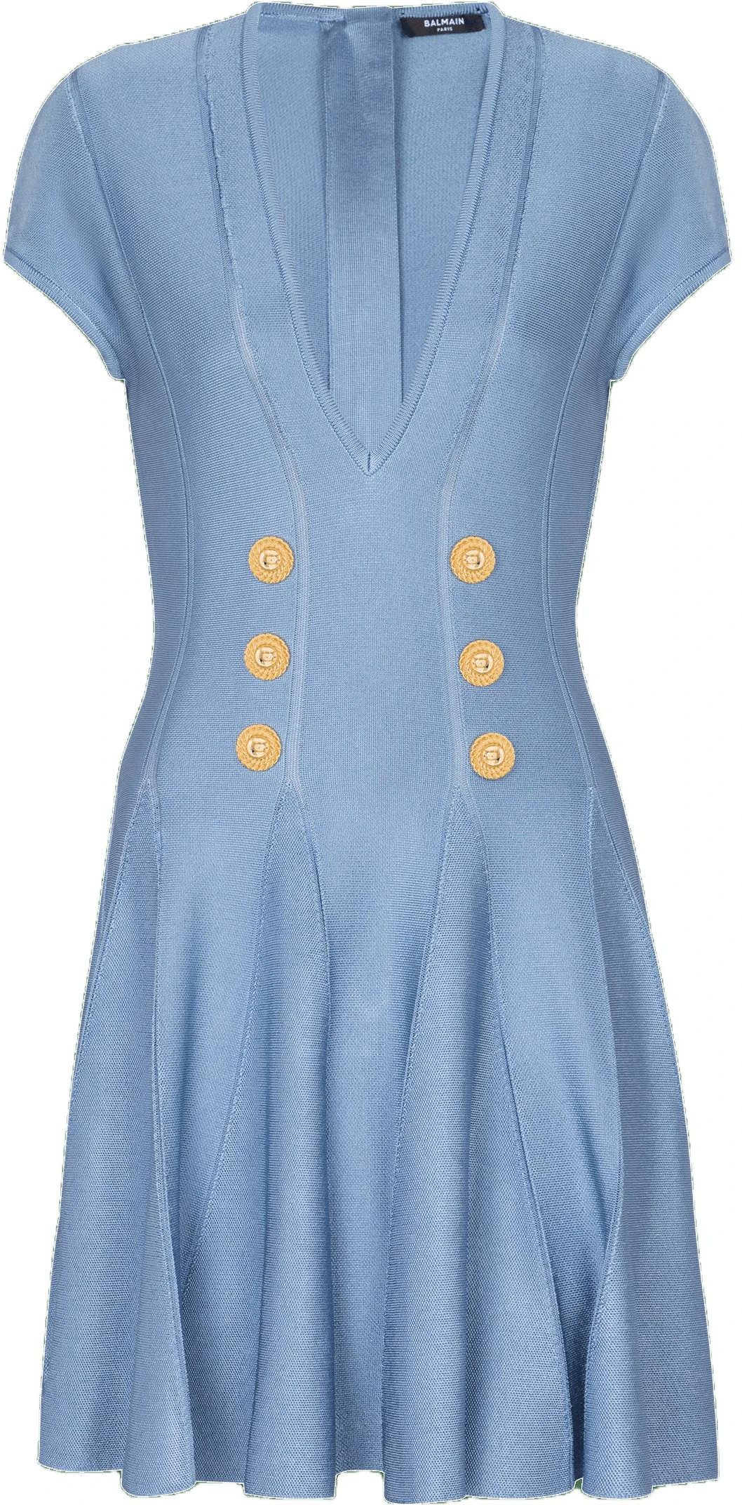 women-balmain-blue-sleeveless-deep-v-button-detailed-mini-dress-cf-1-r7167-kb-41-6-di