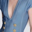 Details for (W) BALMAIN 藍色無袖深V鈕扣細節迷你洋裝 CF1R7167-KB41-6DI