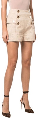 (W) BALMAIN Seluar Pendek Butang Logo Jacquard Klasik Beige. XF1MA010CB65-GID Purchase (W) BALMAIN Seluar Pendek Butang Logo Jacquard Klasik Beige. XF1MA010CB65-GID