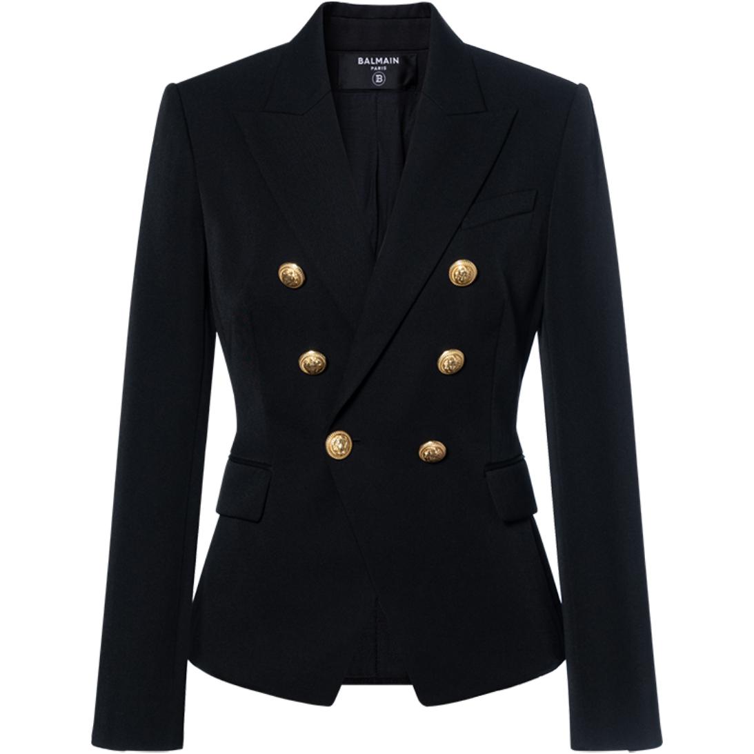 (Women) BALMAIN  Double-Breasted Blazer - Black. XF1SG000WB08-0PA