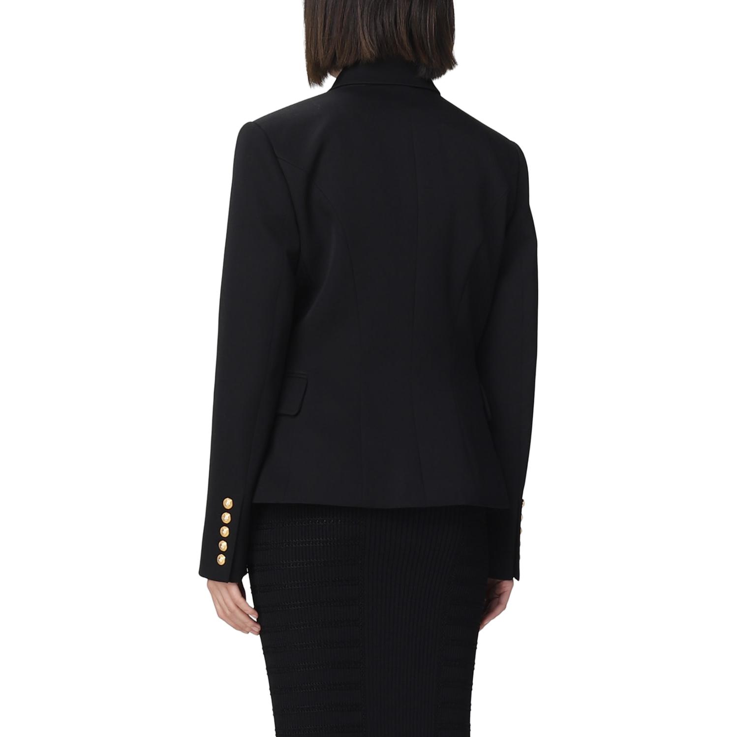 Details for (W) 巴尔曼 双排扣西装外套 - 黑色 XF1SG000WB08-0PA