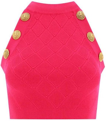 (W) BALMAIN 露肩無袖上衣 明亮粉紅色 CF1AB390-KF53-4DK Order (W) BALMAIN 露肩無袖上衣 明亮粉紅色 CF1AB390-KF53-4DK