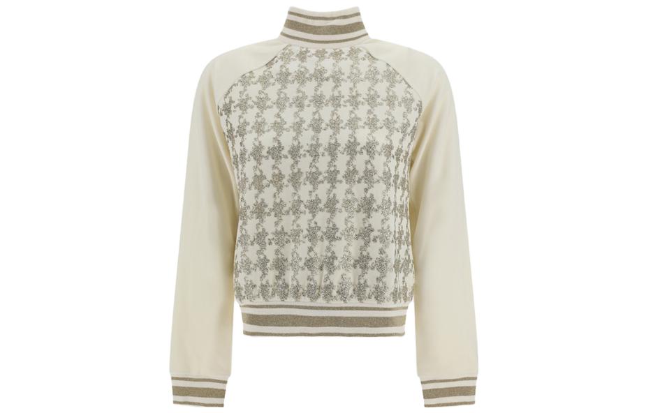 Order (W) BALMAIN Baju Sejuk Leher Tinggi Cetakan Lengan Panjang - Putih BF1KF050-MC98-GAD