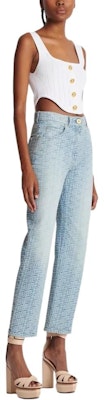 (W) Balmain Seluar Jeans Denim Biru Muda Monogram Pinggang Tinggi. CF1MI020DD276FF Purchase (W) Balmain Seluar Jeans Denim Biru Muda Monogram Pinggang Tinggi. CF1MI020DD276FF