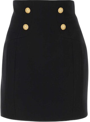 (W) 巴尔曼高腰修身款纽扣迷你裙黑色 BF1LB810-WC09-0PA Buy (W) 巴尔曼高腰修身款纽扣迷你裙黑色 BF1LB810-WC09-0PA