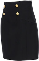 Shop (W) BALMAIN 高腰修身黑色鈕扣迷你裙 BF1LB810-WC09-0PA