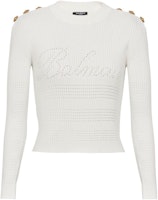(Women) BALMAIN Knit Pullover Sweater with Letter Logo Detail. CF1KA003-KF24-0FA (Women) BALMAIN Knit Pullover Sweater with Letter Logo Detail. CF1KA003-KF24-0FA