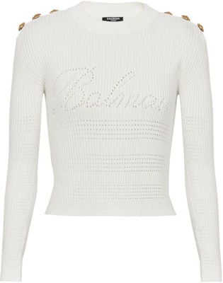 (W) BALMAIN Baju Sejuk Rajut dengan Logo Huruf Terperinci. CF1KA003-KF24-0FA Buy (W) BALMAIN Baju Sejuk Rajut dengan Logo Huruf Terperinci. CF1KA003-KF24-0FA