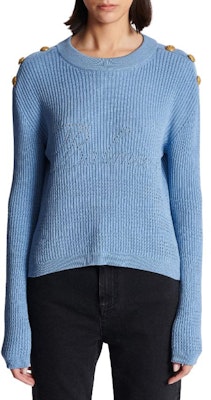 (W) BALMAIN Baju Sejuk Rajut dengan Logo Huruf Terperinci. CF1KA003-KF24-0FA Lookbook (W) BALMAIN Baju Sejuk Rajut dengan Logo Huruf Terperinci. CF1KA003-KF24-0FA