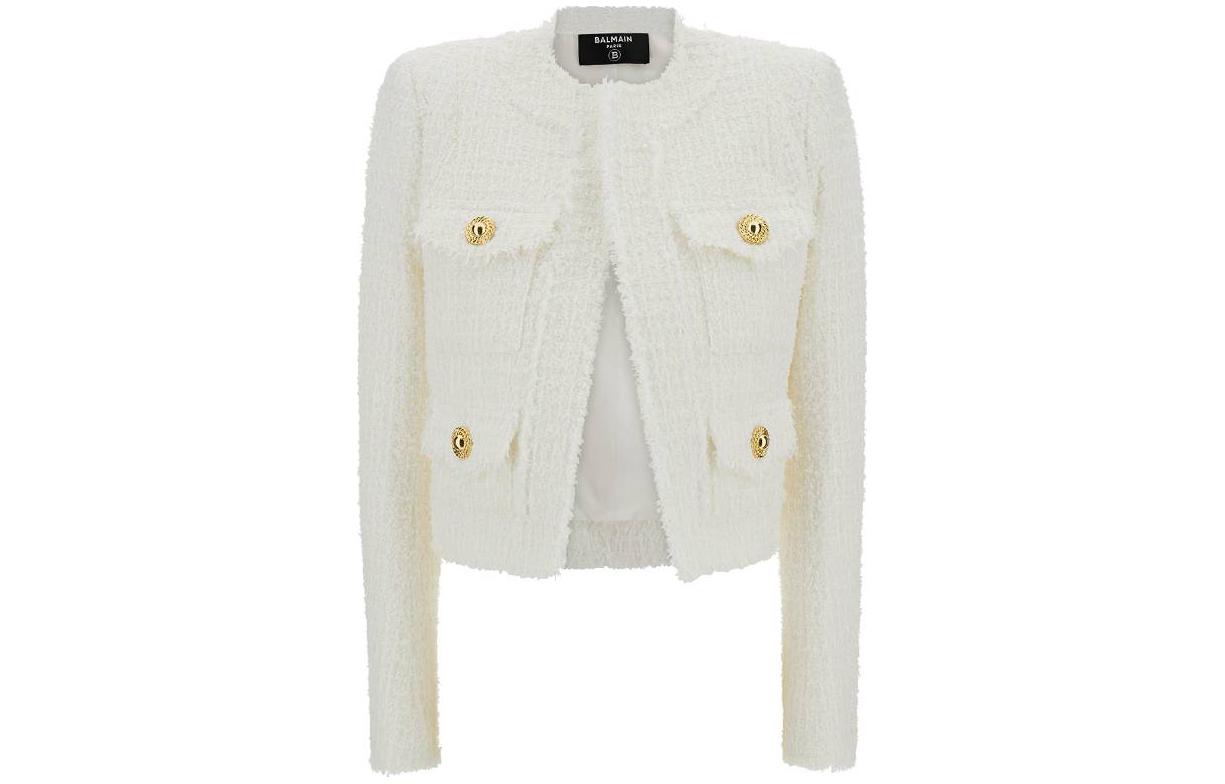 Order (W) 巴尔曼长袖外套配纽扣装饰 - 米白色 CF1R9103-XF91-0FA