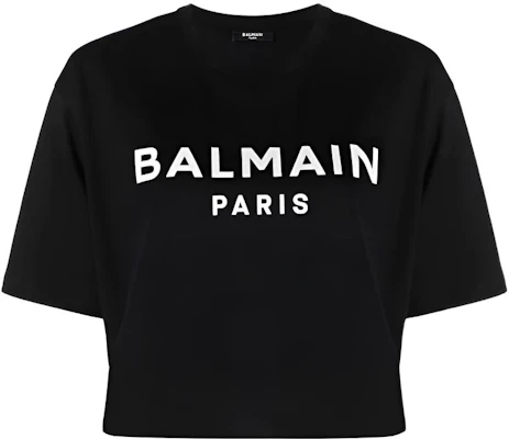 (W) 巴尔曼宽松版印花标志短款T恤黑色 XF1EE020BB02-EAB Buy (W) 巴尔曼宽松版印花标志短款T恤黑色 XF1EE020BB02-EAB