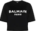 Buy (W) 巴尔曼宽松版印花标志短款T恤黑色 XF1EE020BB02-EAB