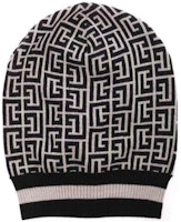 (Women) BALMAIN Merino Wool Beanie Light Brown Letter Design WF0XC000K297GFE (Women) BALMAIN Merino Wool Beanie Light Brown Letter Design WF0XC000K297GFE