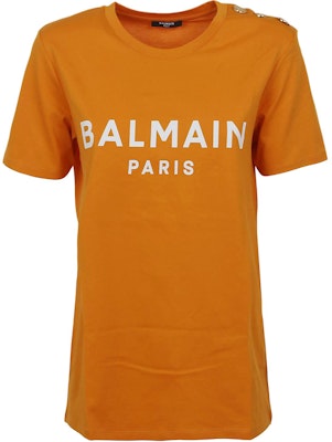 (W) 발망 오렌지 레터 프린트 크루넥 반팔 레귤러 티셔츠 AF1EF005BB02KBJ Buy (W) 발망 오렌지 레터 프린트 크루넥 반팔 레귤러 티셔츠 AF1EF005BB02KBJ