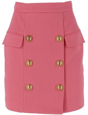 (W) BALMAIN 粉色雙排扣拉鍊休閒迷你裙 VF14004-C208-4KH Buy (W) BALMAIN 粉色雙排扣拉鍊休閒迷你裙 VF14004-C208-4KH