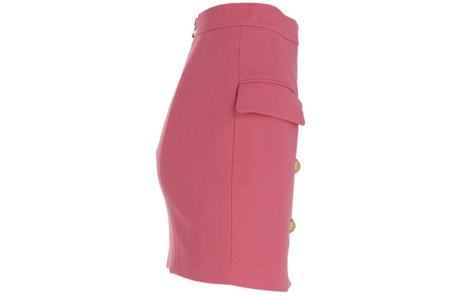 Shop (W) BALMAIN 粉色雙排扣拉鍊休閒迷你裙 VF14004-C208-4KH