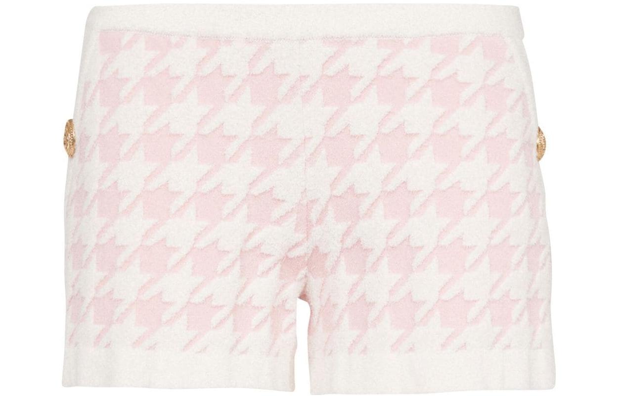 Order (W) 발망 핑크 하운드투스 니트 캐주얼 쇼츠. YF1PA079KC10-GIX