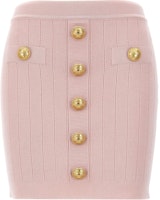 (Women) BALMAIN Pink Mid-Rise Fitted Zipper Casual Short Skirt. DF1LB290-KB07-4CO (Women) BALMAIN Pink Mid-Rise Fitted Zipper Casual Short Skirt. DF1LB290-KB07-4CO